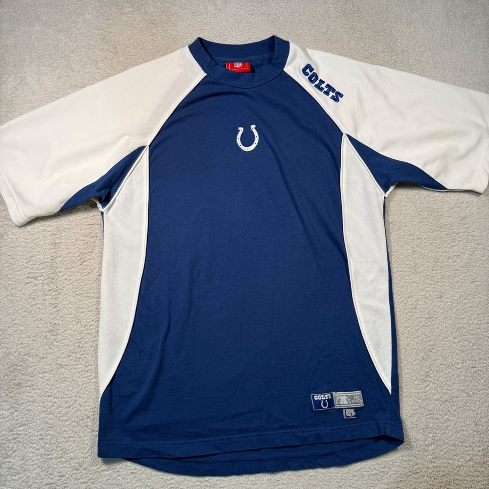 Vintage Y2K NFL Indianapolis Colts Shirt Mens M Blue White Jersey Tee Sportswear